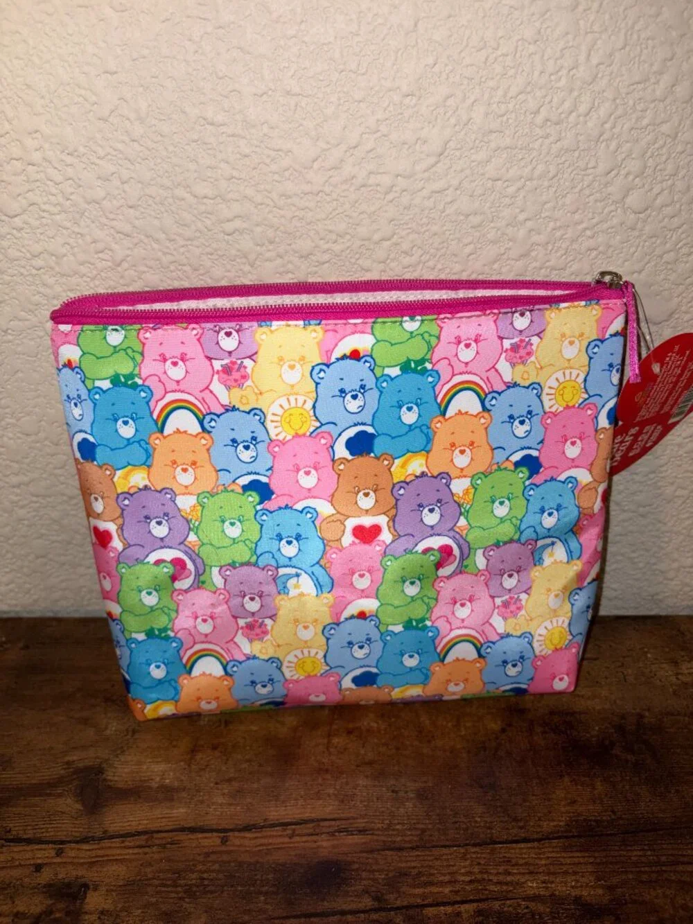 Care Bears Cosmetic Bag Rainbow Bear Print Makeup Pouch Zipper Case